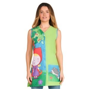 Bata maestra sin mangas verde caperucita